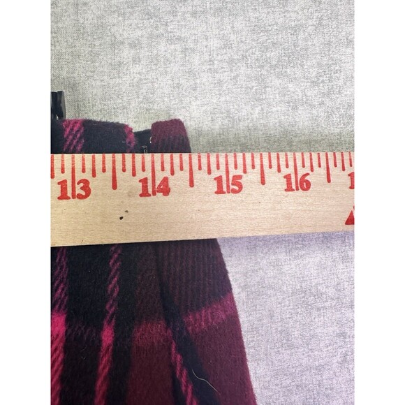 Loft Skirt Size 2 Short Pink Plaid Wool Checkered  Lined Side Zip Button Accent - Picture 4 of 6